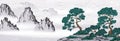 Chinese painting classic landscape Royalty Free Stock Photo