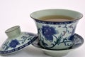 Chinese Painting flower tea cup and tea Royalty Free Stock Photo