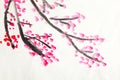 Chinese painting of flowers, plum blossom Royalty Free Stock Photo