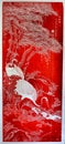 Chinese painting in red and white colors.