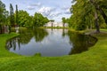 Chinese Palace at the pond in Oranienbaum Lomonosov, St. Petersburg, Russia Royalty Free Stock Photo