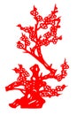 Chinese paper-cut plum blossom Royalty Free Stock Photo