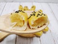 `Chinese pastry` shaped in stick form, fresh milk flavor.