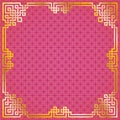 Chinese pattern gold frame