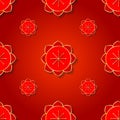 Chinese pattern. Gold symbols on a red background.