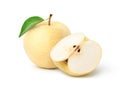 Chinese pear with cut in half Royalty Free Stock Photo