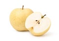 Chinese pear with cut in half Royalty Free Stock Photo