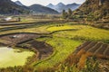 Chinese Peasant Working Fields, Guizhou, China Royalty Free Stock Photo