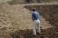 Chinese peasants are ploughing the field Royalty Free Stock Photo