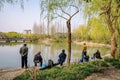 Chinese people fishing