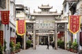 Chinese people and foreigner travelers travel and walk visit on Paifang Street in old town and ancient city center of Chaozhou Royalty Free Stock Photo