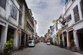 Chinese people and foreigner travelers travel and walk visit on Paifang Street in old town and ancient city center of Chaozhou Royalty Free Stock Photo