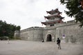 Guangji and Xiashui Gate with Ming ancient and ruins city wall of Chaozhou at Teochew in Guangdong, China