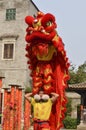 Chinese people playing lion dance Royalty Free Stock Photo