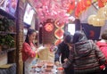 Chinese people shopping on Christmas Eve, adobe rgb Royalty Free Stock Photo
