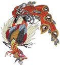 Chinese phoenix or Feng Huang magical bird