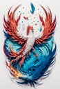 chinese phoenix paper cut,beauty of Chinese art with Generative ai Royalty Free Stock Photo