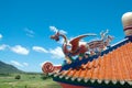 Chinese phoenix on roof Royalty Free Stock Photo