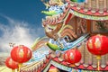 Chinese phoenix on temple roof Royalty Free Stock Photo