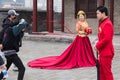 Chinese photographer takes pre-wedding pictures for the couple o