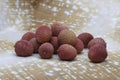 Chinese plum fruits on a light background Royalty Free Stock Photo