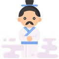 Chinese poet and politician icon Dragon Boat festival related vector