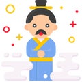 Chinese poet and politician icon Dragon Boat festival related vector