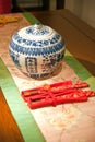 Chinese porcelain and chopsticks