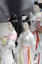 Chinese porcelain figurines flea market Royalty Free Stock Photo
