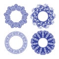 Chinese porcelane round frames set.