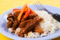 Chinese pork meat with rice Royalty Free Stock Photo