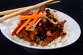 Chinese pork meat with rice Royalty Free Stock Photo