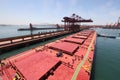 Into the Chinese port of Qingdao ore carriers