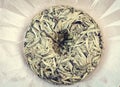 Chinese pressed white tea, silver needle