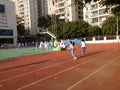 Chinese primary school students in the school playground Physical Education