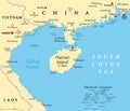 Hainan, a province of China, and the Paracel Islands, political map