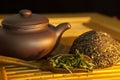 Chinese puer tea and tea set Royalty Free Stock Photo