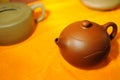 Chinese purple clay teapots Royalty Free Stock Photo