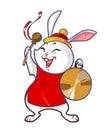 Chinese rabbit with gong