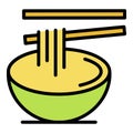 Chinese ramen icon color outline vector Royalty Free Stock Photo