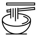 Chinese ramen icon, outline style Royalty Free Stock Photo