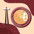 chinese ramen and sticks Royalty Free Stock Photo