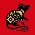 Chinese rat 2020 greeting card