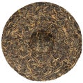 Chinese raw puerh tea with stone impress overhead view Royalty Free Stock Photo