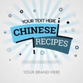 Chinese recipes cover page. chinese cookbook. chinese food and america. chinese traditional recipes. can be for promotion, adverti Royalty Free Stock Photo
