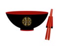 Chinese red and black colors bowl Royalty Free Stock Photo