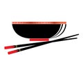 Chinese red and black colors bowl Royalty Free Stock Photo