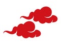 chinese red clouds sky decorative icon Royalty Free Stock Photo