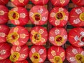 Chinese Red lantern on the ceiling Royalty Free Stock Photo