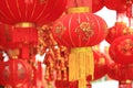 Chinese red lantern and fake firecrackers